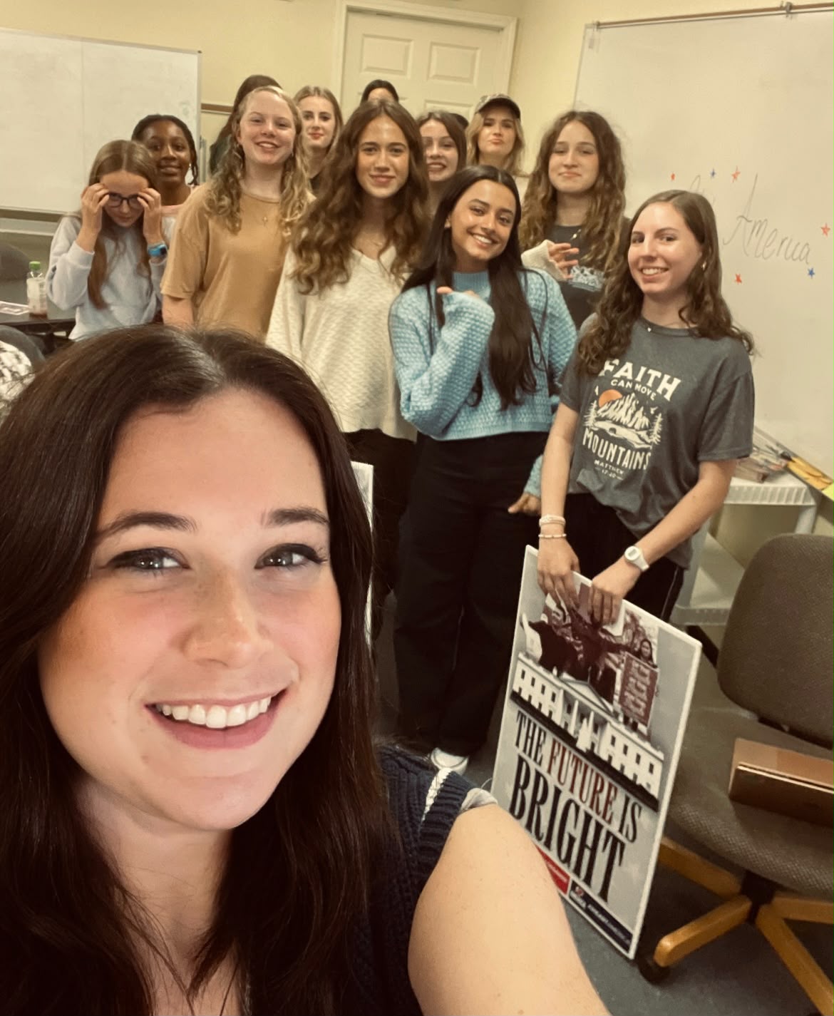 Maggie with her students